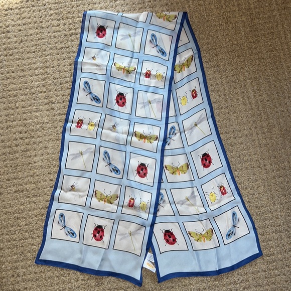 Talbots Accessories - Talbots Oblong Silk Scarf w/ Ladybugs, Bees, Dragonflies